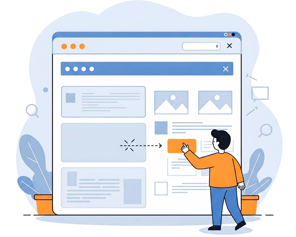 Imagen que representa agregar contenido a un sitio web