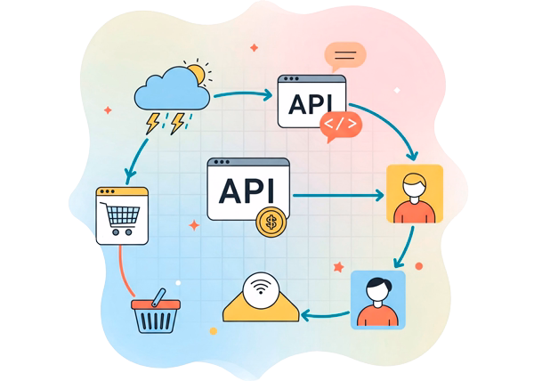 Integración de APIs Imagen que representa APIs
